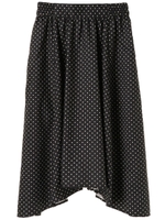 ・サイドイレヘムドットスカート/ブラック