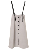 ・サスペンダー付きスカート/グレー