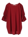 ・ドルマン袖カットチュニック/ボルドー
