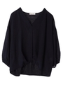 ・ブラウス風カットプルオーバー/ネイビー