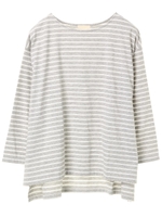・ボーダーイレヘムチュニック/杢ライトグレー