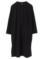 ・ボートネックカットロングワンピース/ブラック