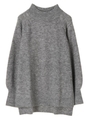 ・モヘヤ混畦ニットチュニック/杢ライトグレー