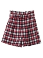 ・起毛チェックショートパンツ/レッド