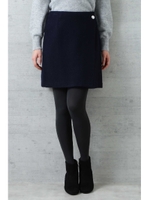 ｜美人百花 １月号掲載｜パールボタンウールツイードスカート/ネイビー(120)