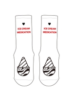 “ICE CREAM MEDICATION” SOCKS/WHITE