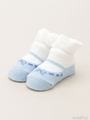 ［ベビー］ストラップシューズ柄カップソックス/ライトブルー
