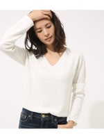 《1月10日まで期間限定価格》【AZUL BY MOUSSY】ベーシックVネックプルオーバー/O/WHT