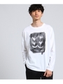「合わせ鷹の羽」ロングスリーブTシャツ[ メンズ ロンT コラボ ]/ホワイト(001)