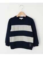 【150�まで】裏毛切替ボーダートレーナー/ネイビー(093)