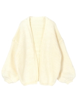 【2019SS先行販売】ボリュームスリーブニットカーディガン/ホワイト