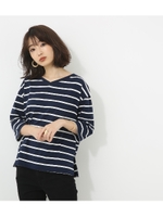 【AZUL BY MOUSSY】オーガニックコットン サイドスリット2WAY プルオーバー/柄NVY