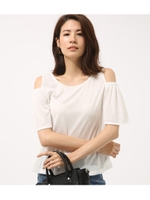 【AZUL BY MOUSSY】オープンショルダープルオーバー/WHT