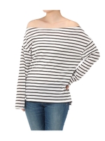 【AZUL BY MOUSSY】オフショルルーズトップス/柄WHT