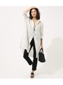 【AZUL BY MOUSSY】カラフルストライプ ロングシャツ/柄WHT
