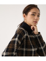 【AZUL BY MOUSSY】クロップド丈ハイネックニットプルオーバー/柄NVY