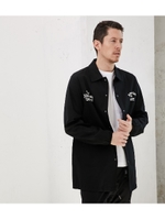 【AZUL BY MOUSSY】ストレッチツイルロングコーチジャケット/BLK