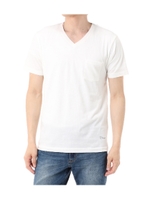 【AZUL BY MOUSSY】ソフト天竺Vネック半袖T/WHT