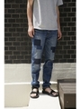 【AZUL BY MOUSSY】パッチデザインスリムデニム/D/BLU
