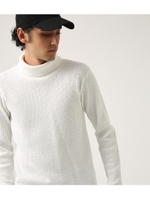 【AZUL BY MOUSSY】ビッグワッフルタートルネックプルオーバー/O/WHT