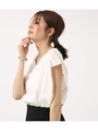 【AZUL BY MOUSSY】マーセライズドフレンチスリーブVネックプルオーバー/WHT