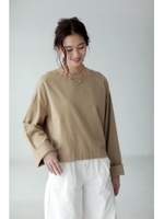 【AZUL BY MOUSSY】ワイドスリーブロングカフス長袖Tブラウス/BEG