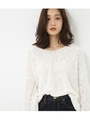 【AZUL BY MOUSSY】透かし編みVネックTOPS/O/WHT