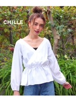 【CHILLE】2WAYカシュクールトップス/ホワイト(001)