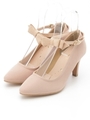 【LD prime】リボンベルトパンプス（8L18-PA01）/ベージュ