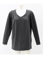 【Latina】バックオープンジョーゼットチュニックTOP/ダークグレー(028)