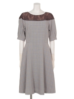 【Rew de Rew】チェック切替ワンピース（8R05-07044）/チャ