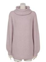 【Rew de Rew】ラメ入りタートルケーブルニット（8R14-10039）/ピンク