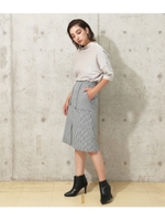 【Settimissimo】portcrosフリンジアウトポケットタイトスカート/ブルー(019)