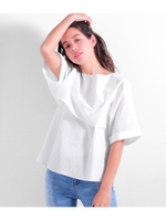 【Settimissimo】 レイヤードデザイントップス/オフホワイト(002)