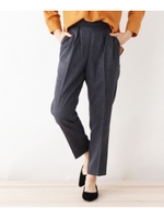 【Sサイズあり】【洗濯機OK/イージーケア】ペグトップパンツ/ネイビー(293)