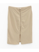 【USA】リングジップスリットタイトスカート/ベージュ(005)