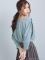 【WEB限定】ショルダータックドルマンブラウス/ブルー