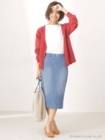 【WEB限定】デニムストレッチスカート/ブルー