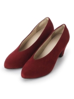 【WEB限定あり】メタルヒールスエード調パンプス/ボルドー(064)