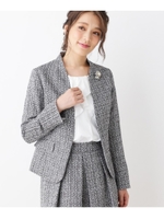 【WEB限定サイズ（13号〜19号）あり・セレモニー対応】カラーレスラメツイードジャケット/ブラック(119)