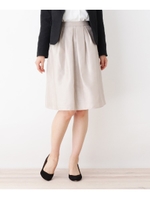 【WEB限定サイズあり・セレモニー対応】ツヤありAラインスカート/ライトベージュ(051)