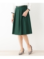 【WEB限定サイズ有り】ベルト付きウールフレアスカート/モスグリーン(024)