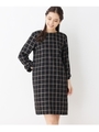 【WEB限定サイズ有り】レトロチェックワンピース/ブラック(219)