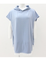 【anap mimpi】タッセルフードポンチョ/ライトブルー(038)