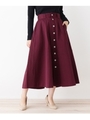 【ブラック(019)WEB限定カラー】Dickies フロントボタンロングスカート/ボルドー(064)