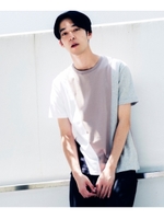 【汗染み防止・抗菌防臭】パレット柄Tシャツ/ベージュ(552)