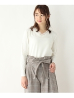 【吸湿発熱機能付き】レースカットソー/ホワイト系(002)