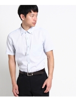 【抗菌防臭】【ポリジン】半袖ストライプドレスシャツ/ライトブルー(391)