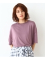 【洗える】アースカラービッグTシャツ/ピンク(072)
