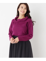 【洗える】オフタートルニットプルオーバー/ラズベリーピンク(073)